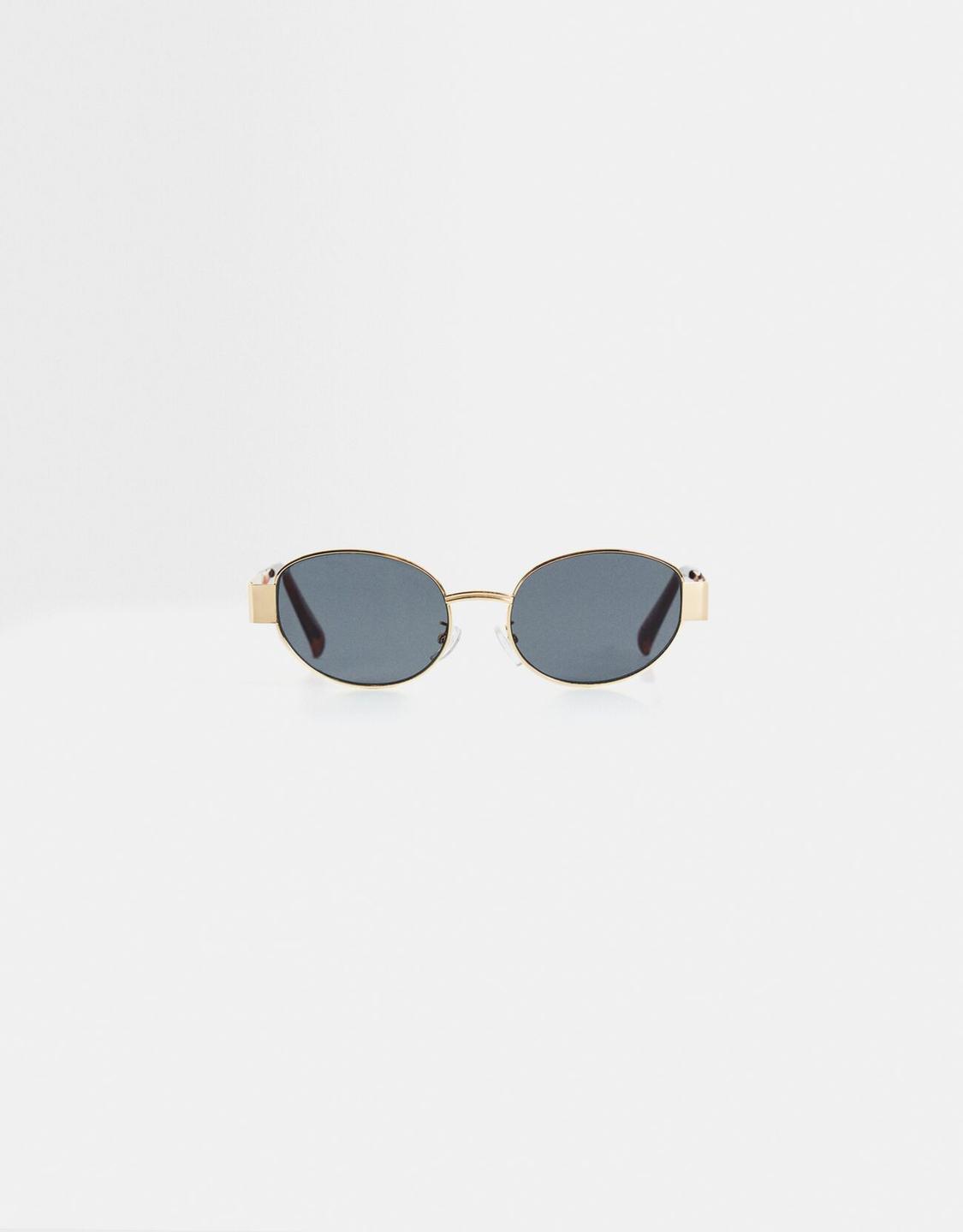 Oval metallic sunglasses