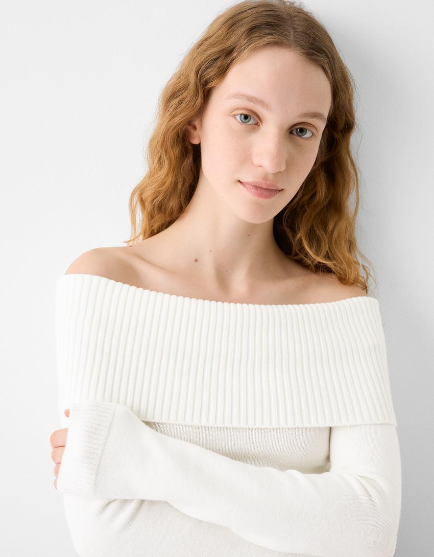 Pull Bardot-Écru-2