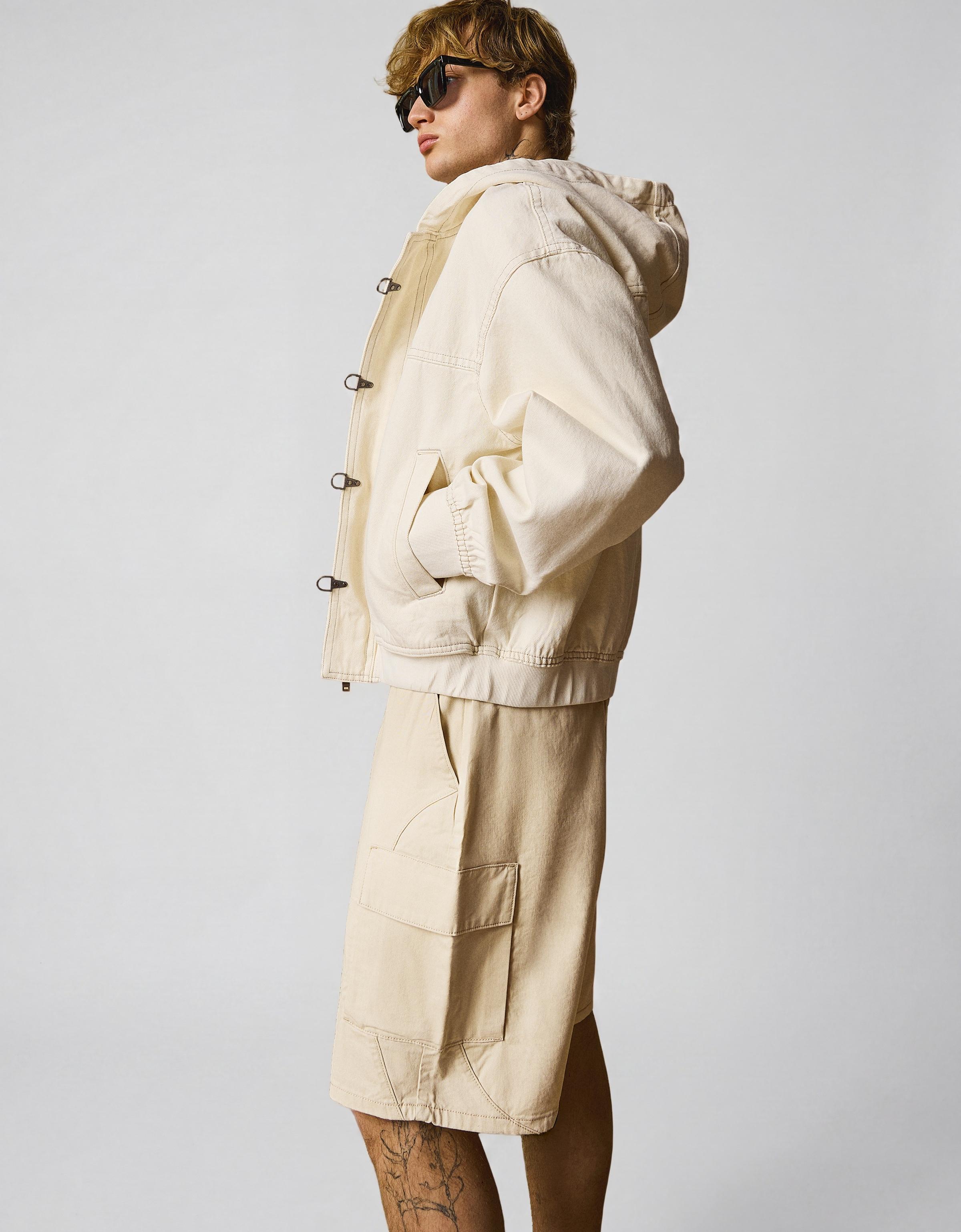 Wide cargo Bermuda shorts — Sand