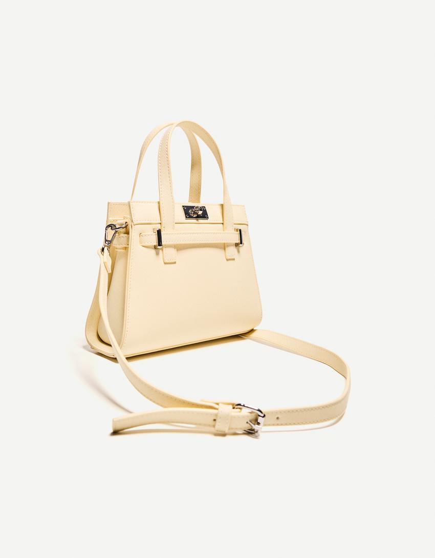 Tasche in Kastenform mit Struktur-Gelb-3