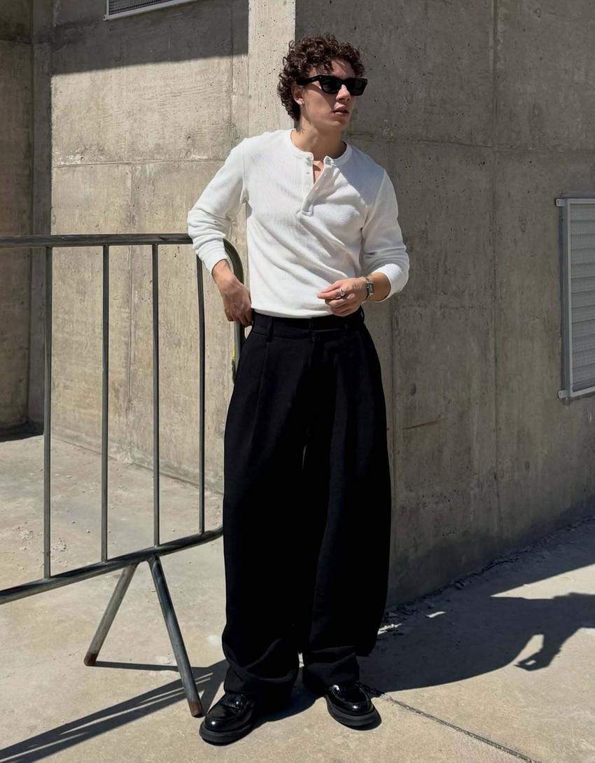 Super baggy tailored fit trousers - Men | Bershka Super baggy tailored fit trousers - Men | Bershka