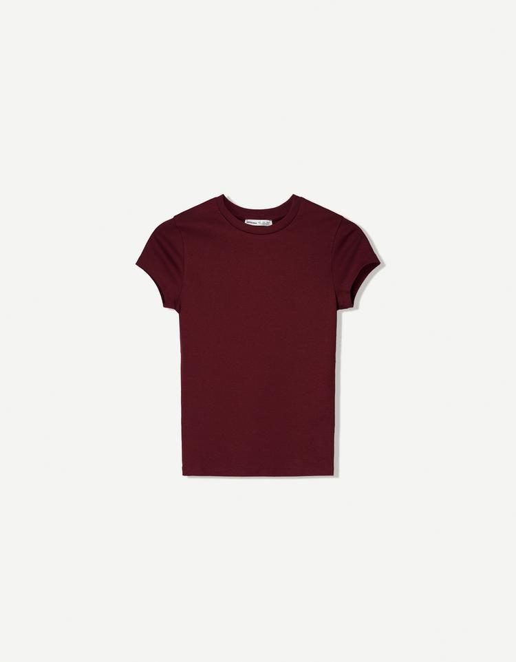 Kısa kollu bisiklet yaka t-shirt