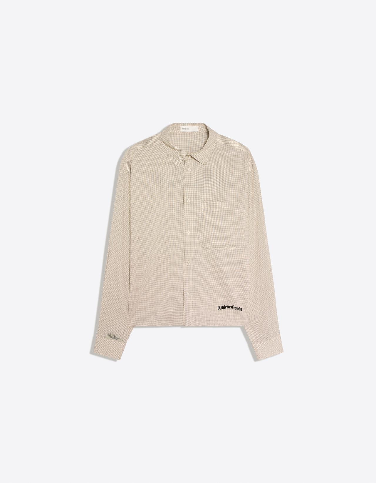 Long sleeve check print shirt — Beige