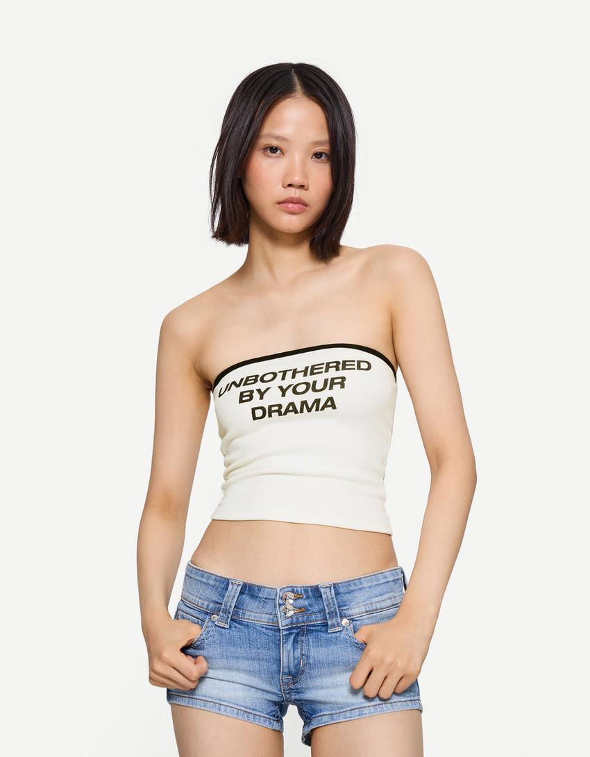 Top bandeau print-Crudo-0
