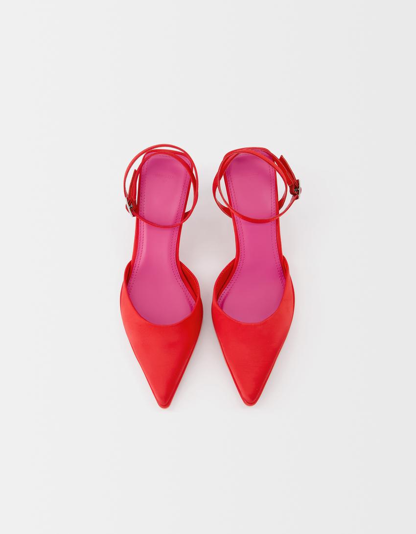 Scarpe Basse Alla Moda Rosso Cinturino A Punta D'orsay Rivetti Da - Foto 10