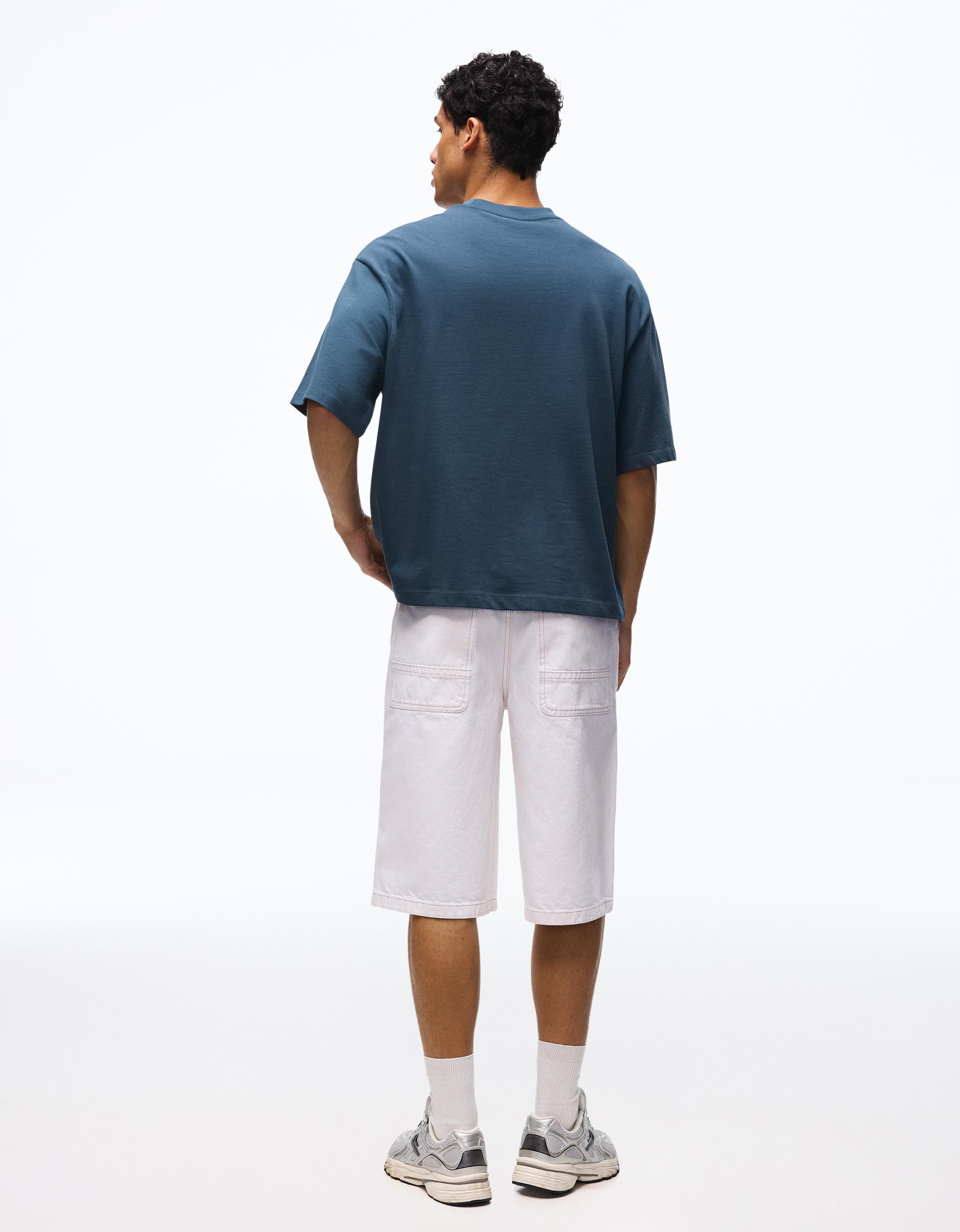 Skater denim Bermuda shorts — White