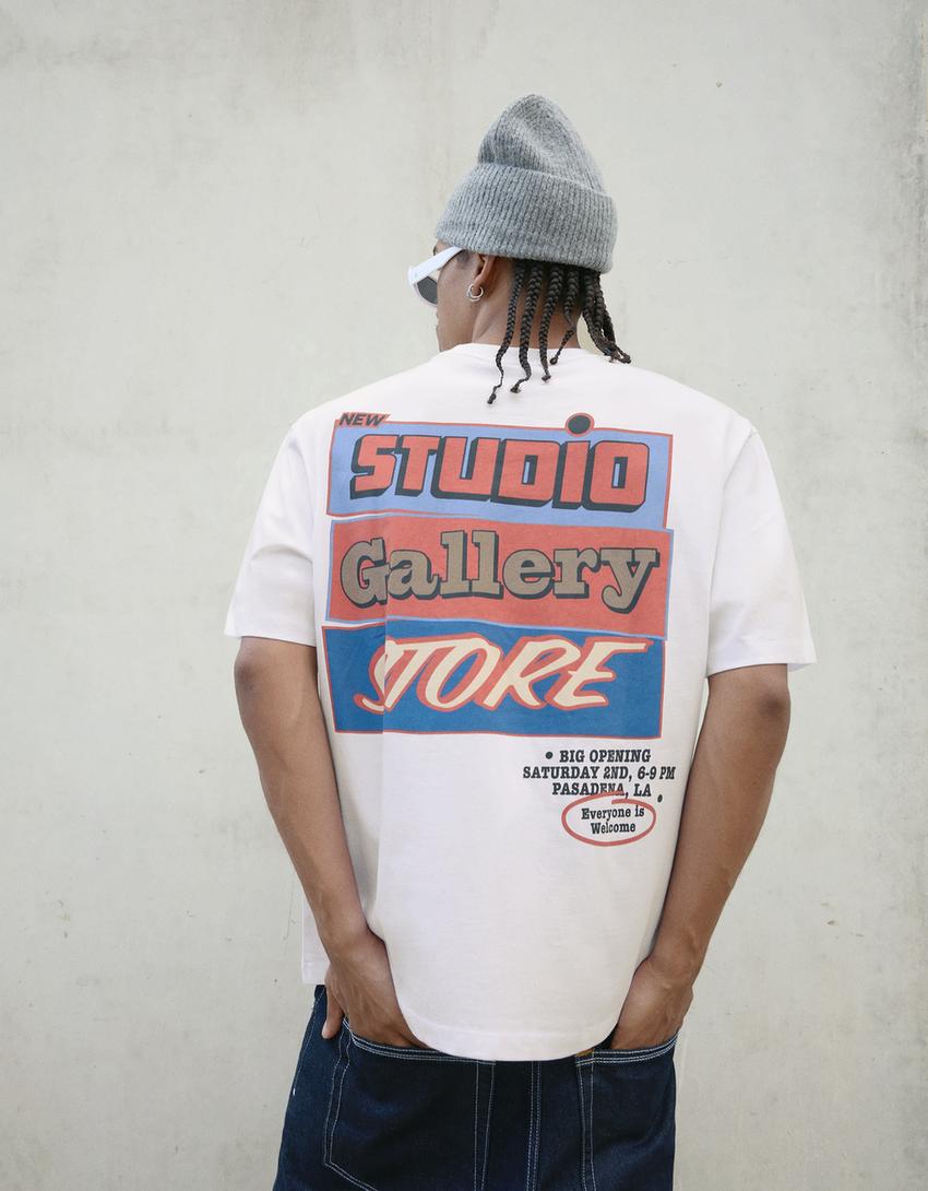 Short sleeve T-shirt with print-Off white