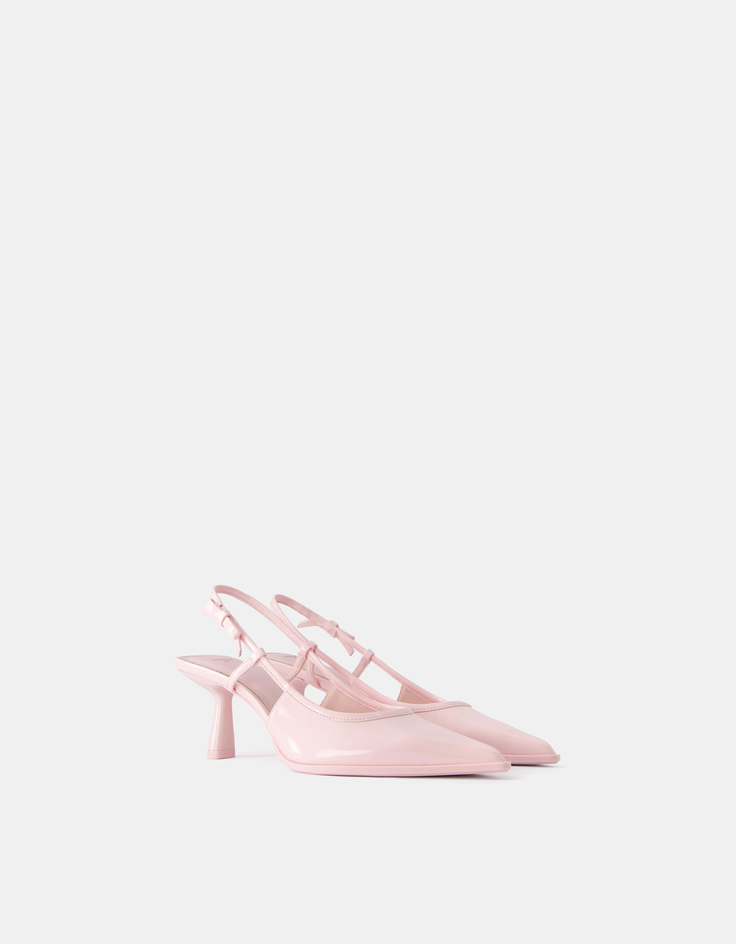 Bershka Absatzschuhe Mit Kitten-Heels Und Schleife Damen 41 Rosa