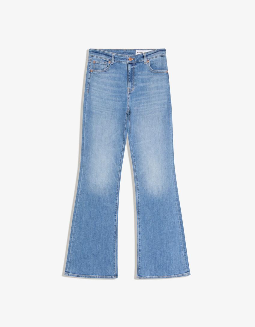 جينز جرسي بخصر عالٍ-أزرق فاتح