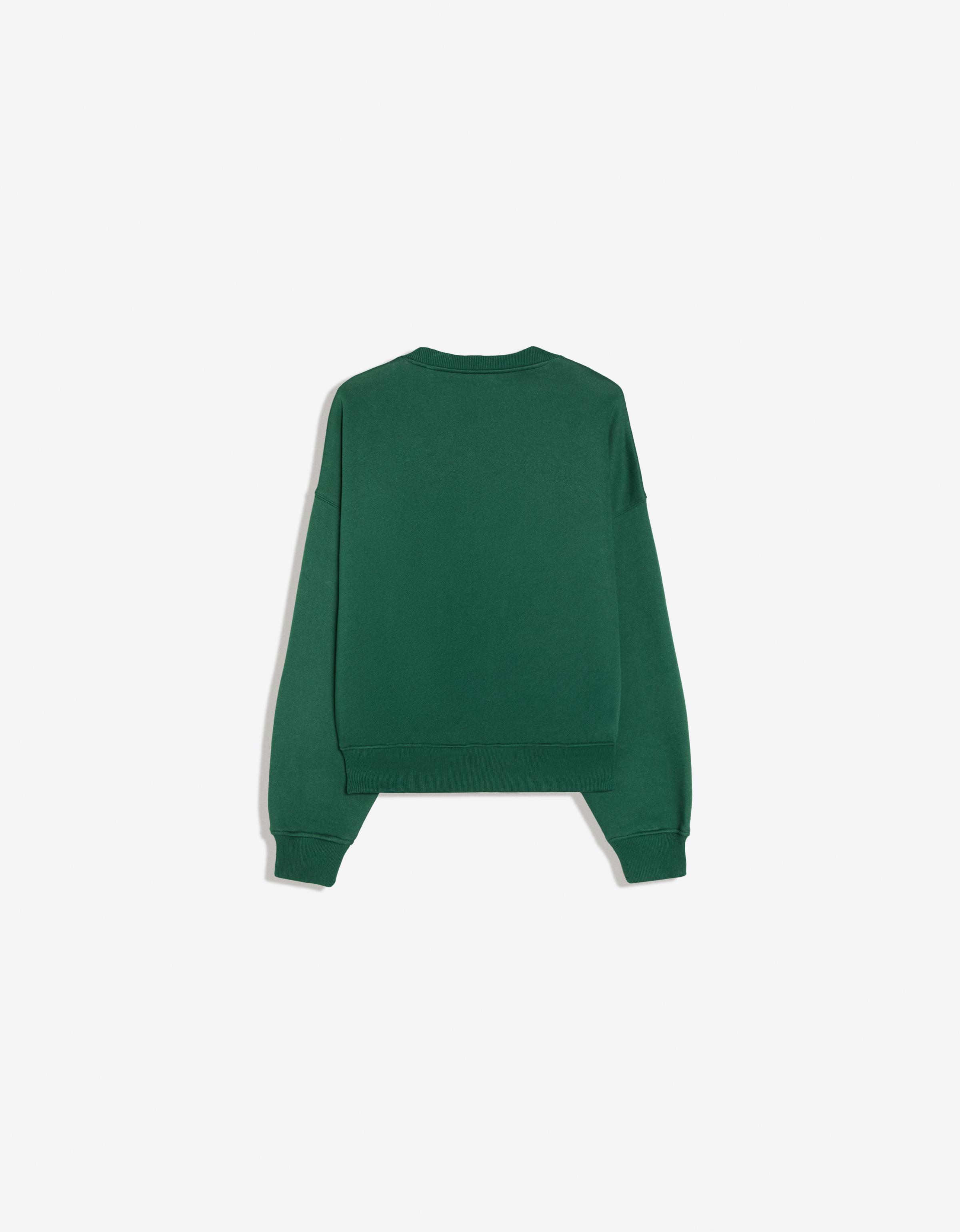 Round neck print sweatshirt — Green