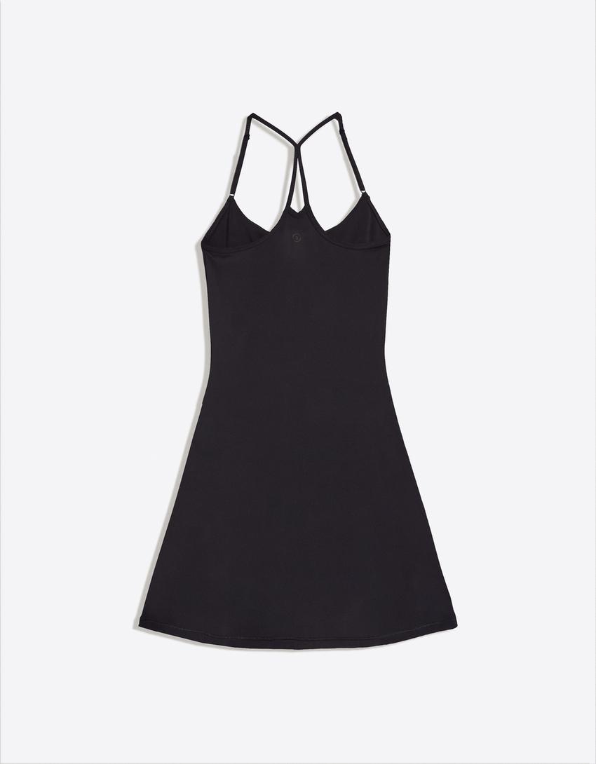 Vestido mini tirantes-Negro