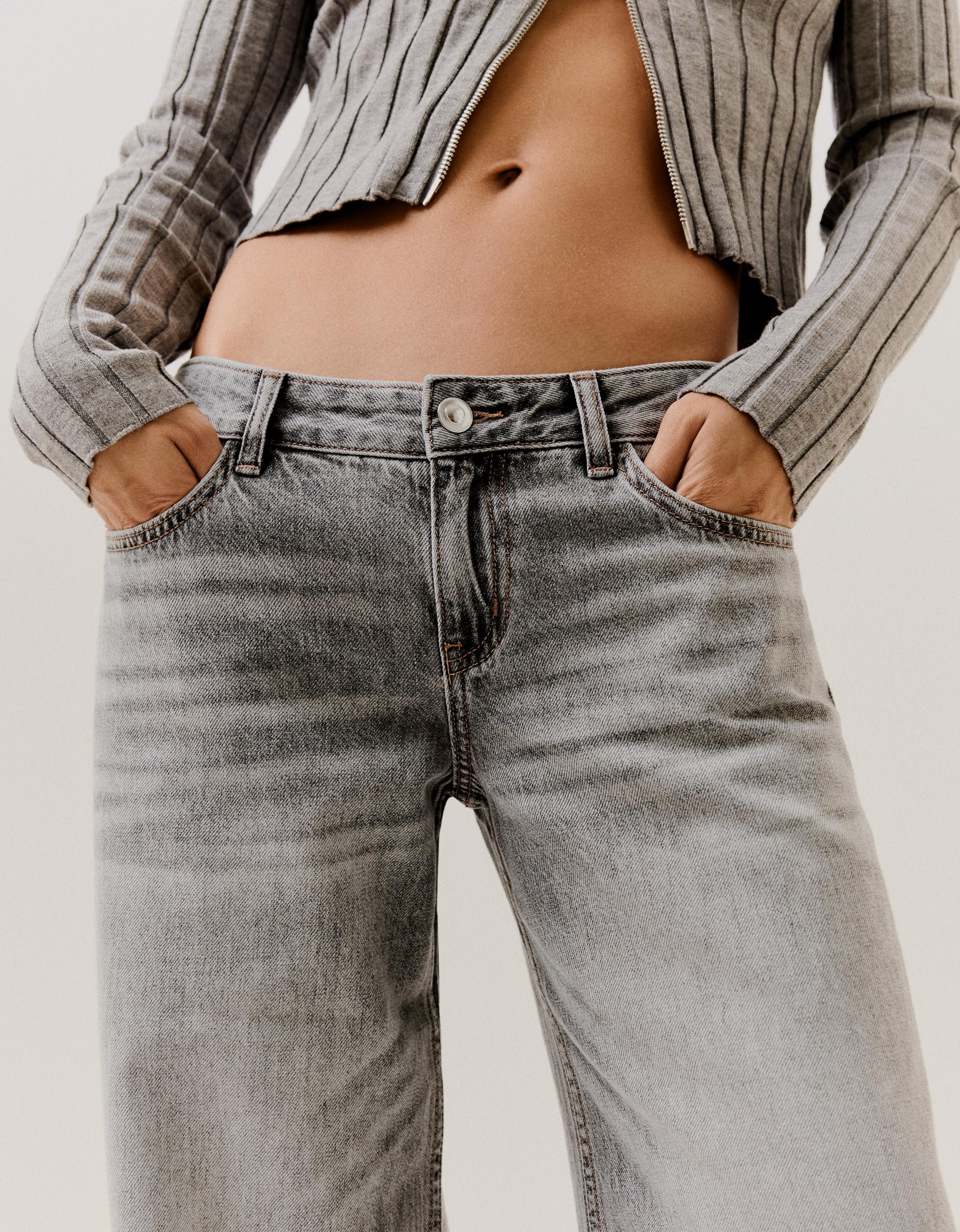 Low-rise wide-leg jeans — Grey