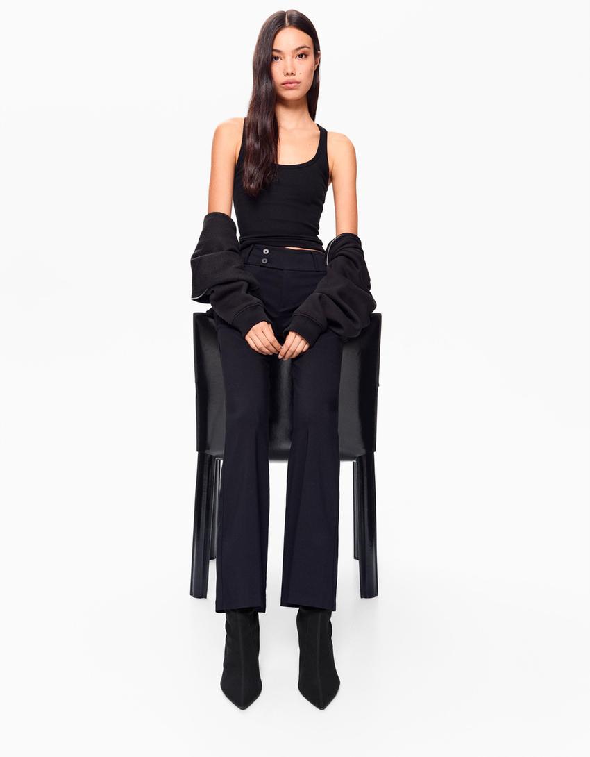 Botins tacão justos-Preto