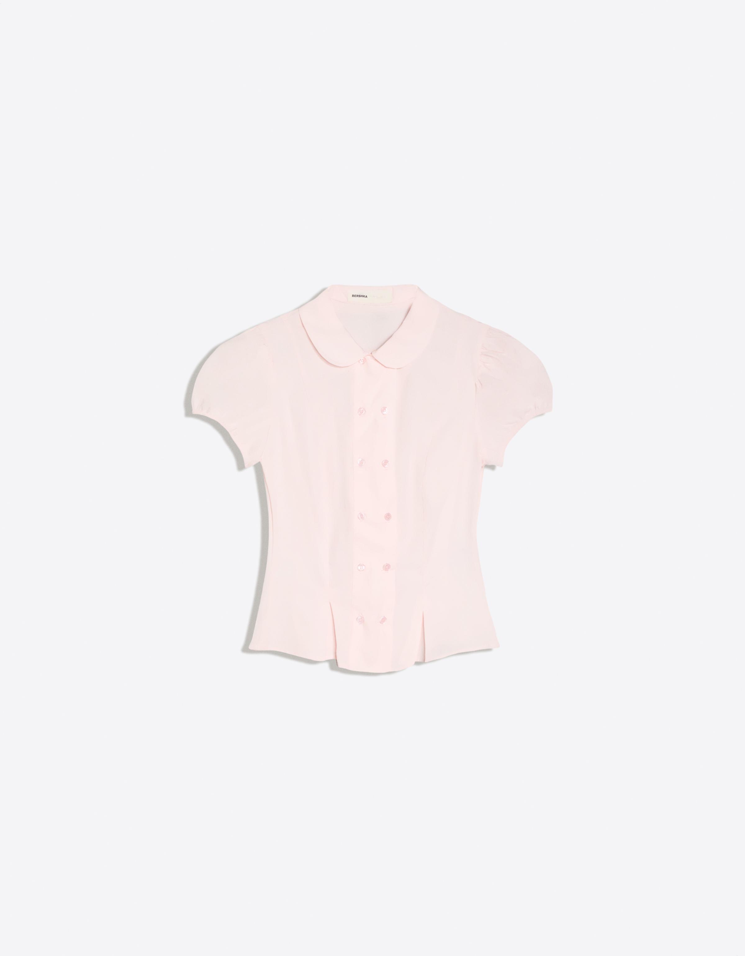 Short sleeve Peter Pan collar shirt — Pink