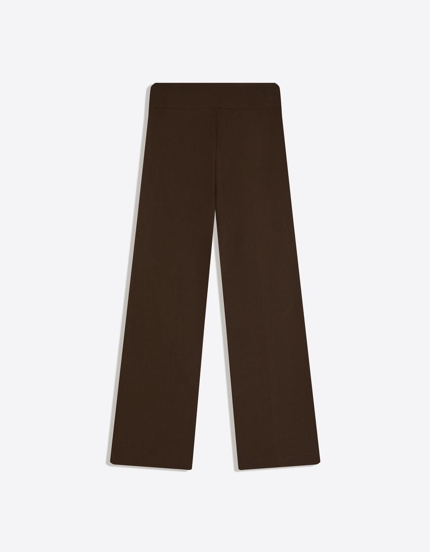 Low-rise cummerbund trousers-Brown