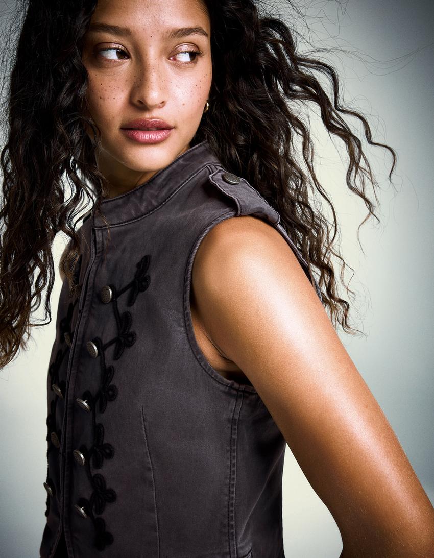 Front button waistcoat-Dark grey