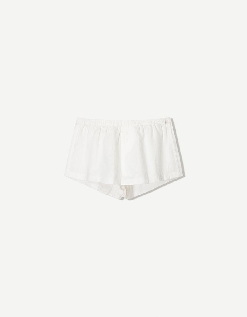 Short mini botones-Crudo