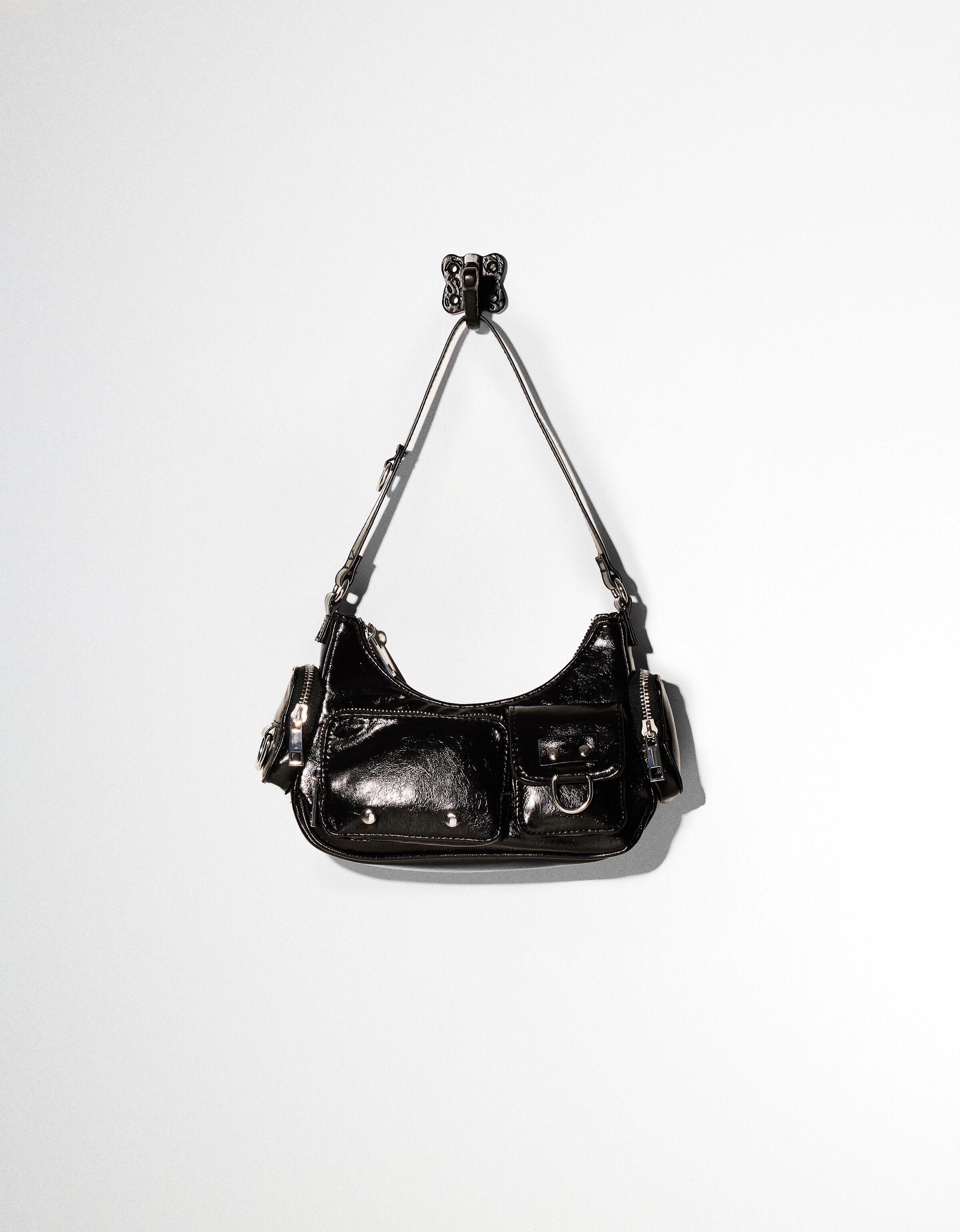 Multi-pocket shoulder bag — Black