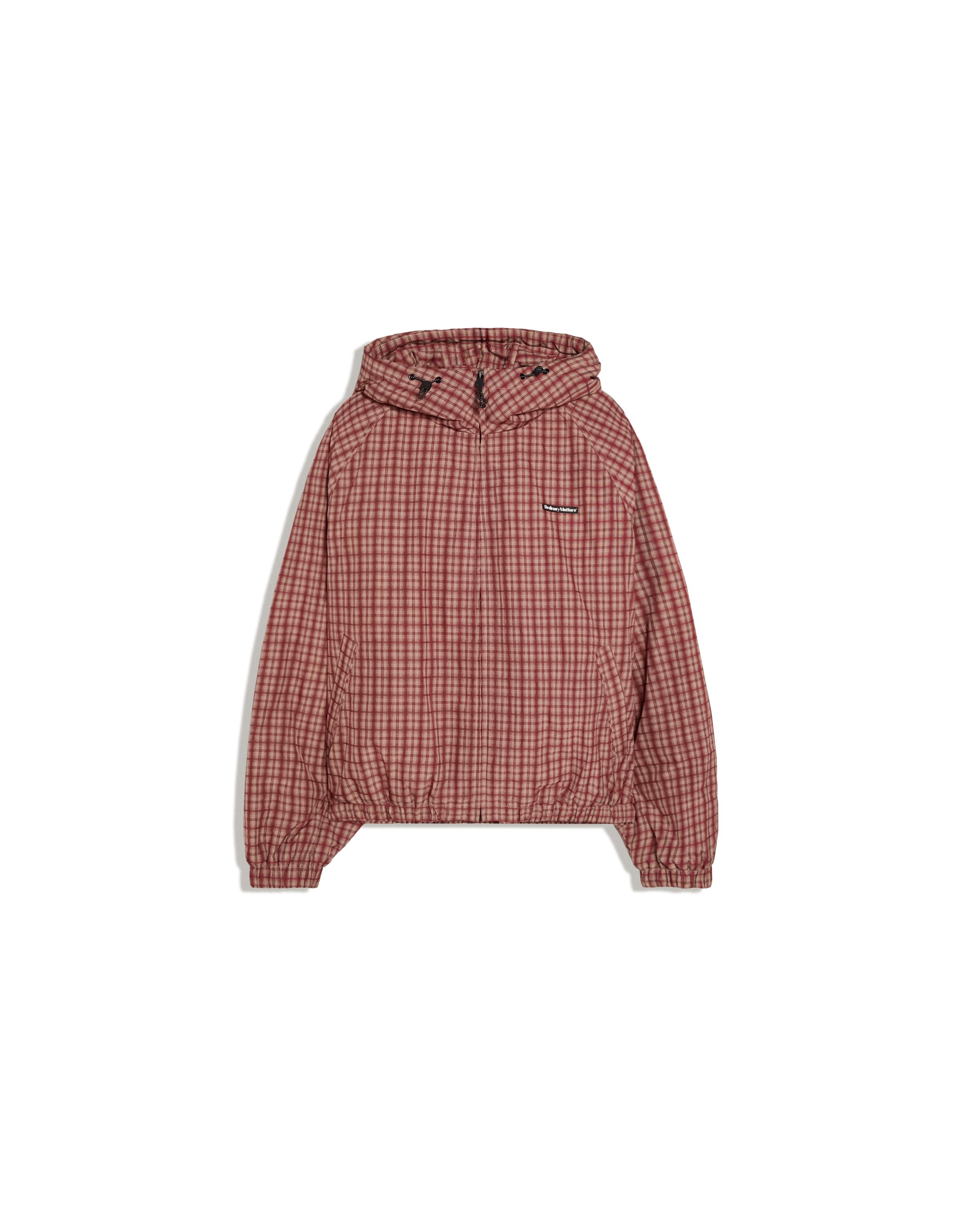 Hooded check jacket — Dark Orange
