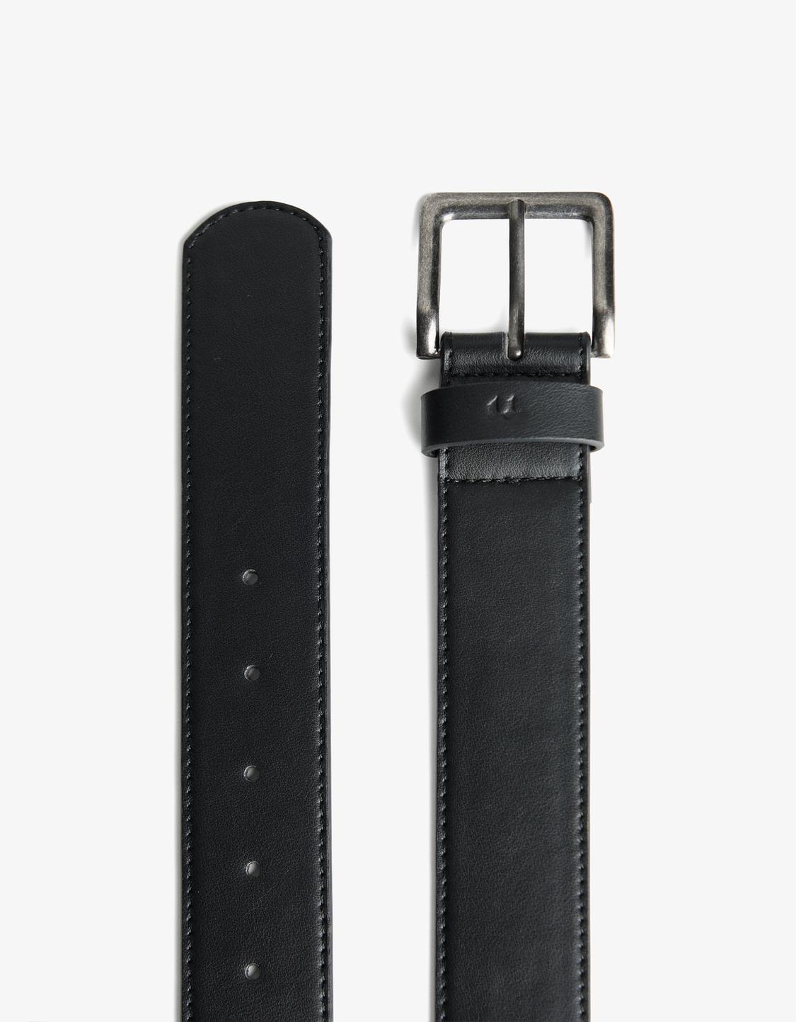 Wide leather effect belt
