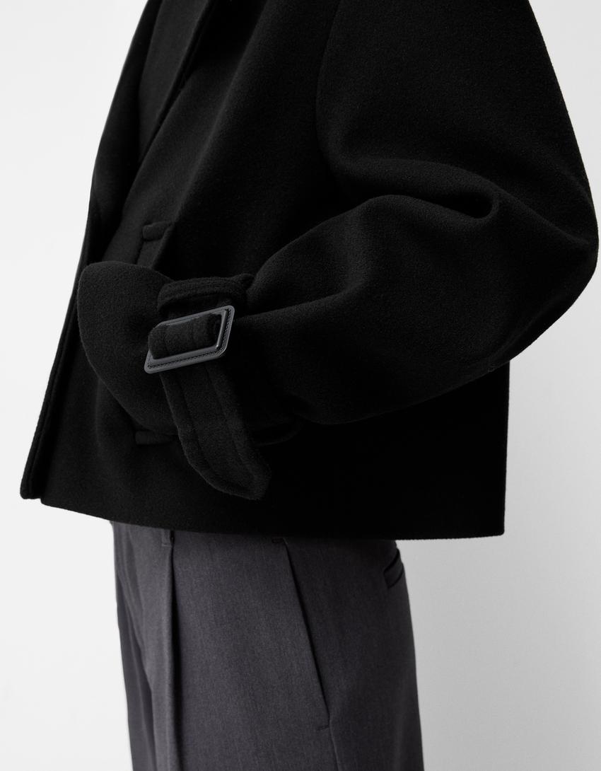Blouson trench court soft-Noir