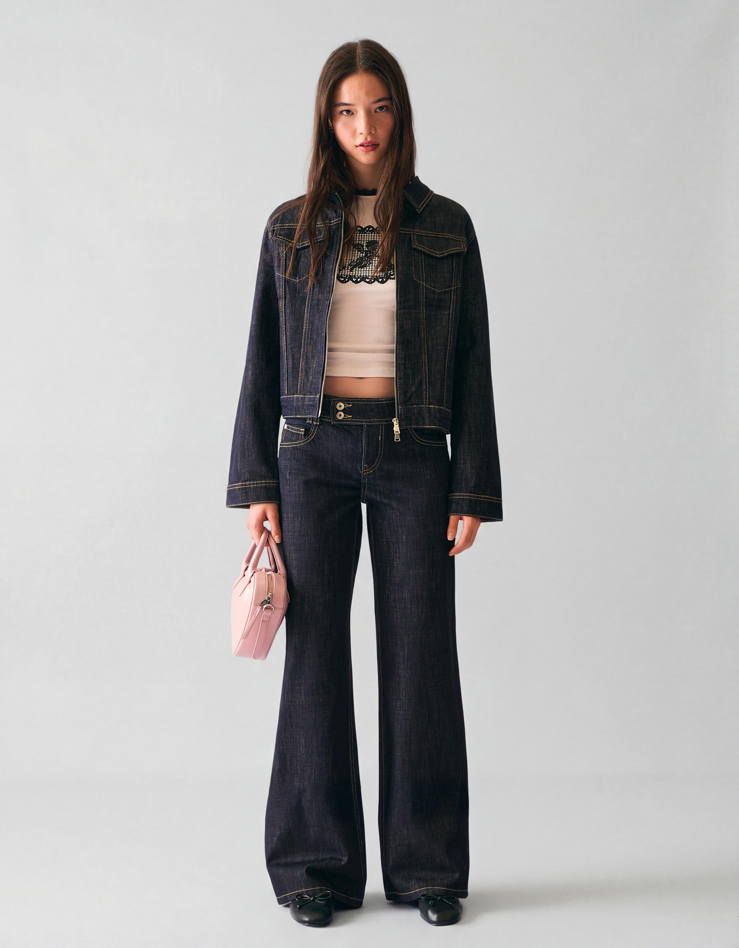 İşlemeli düşük bel baggy fit jean - Görsel 28