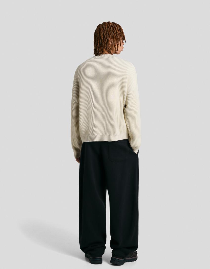 Pull imprimé-Blanc cassé