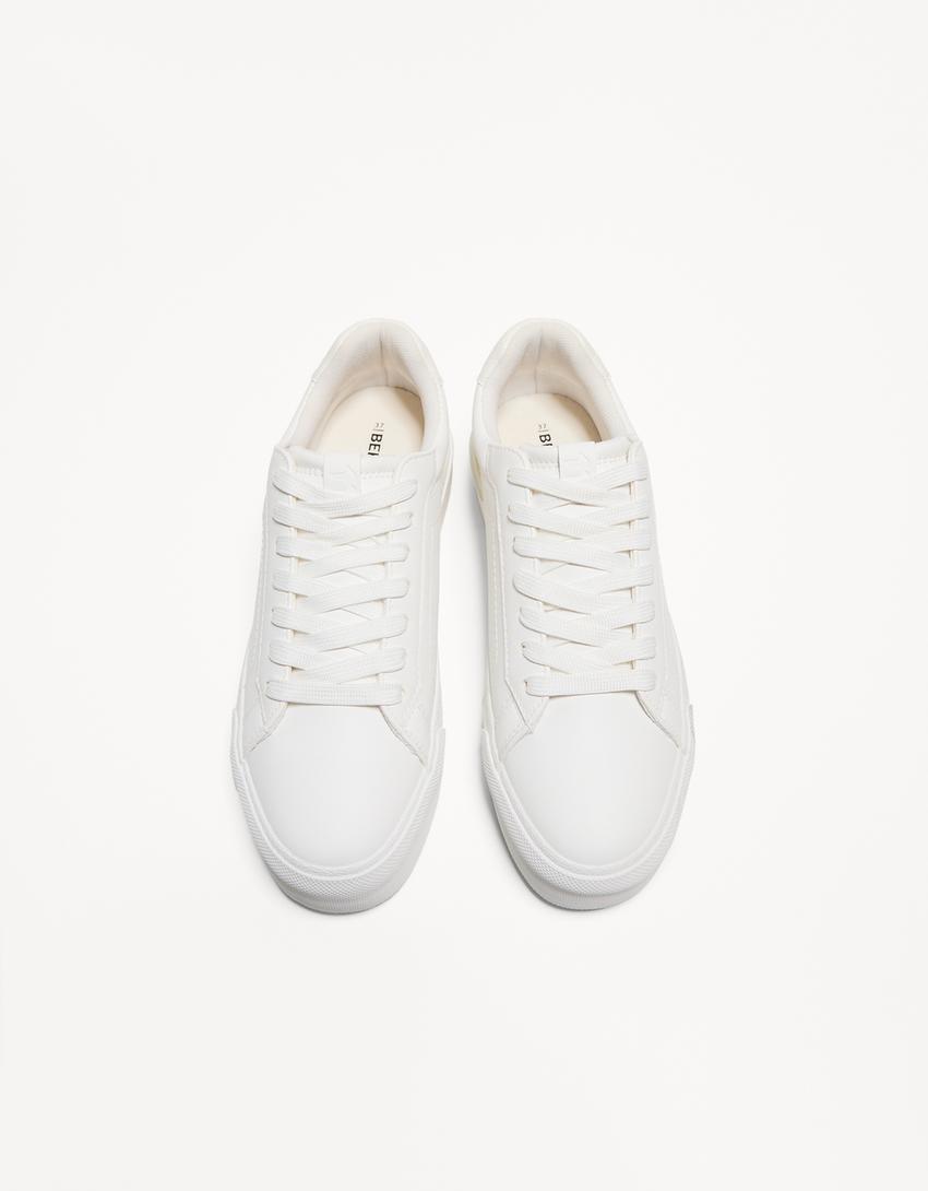 Chaussons imprimé animal contrefort-Blanc