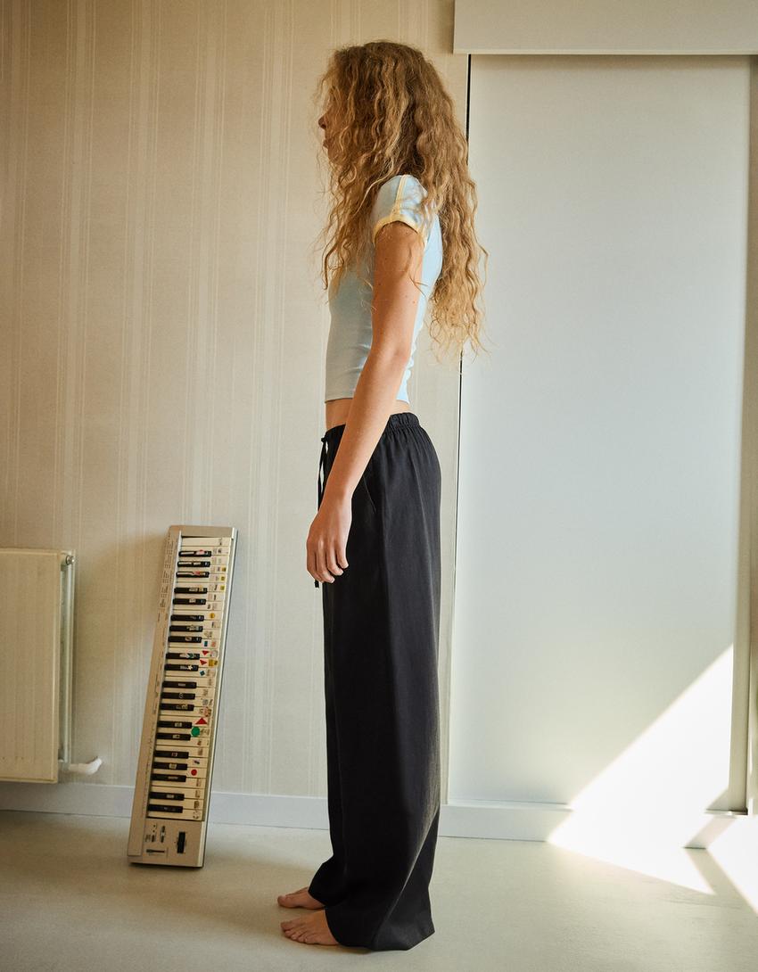 Pantalón goma cintura-Negro