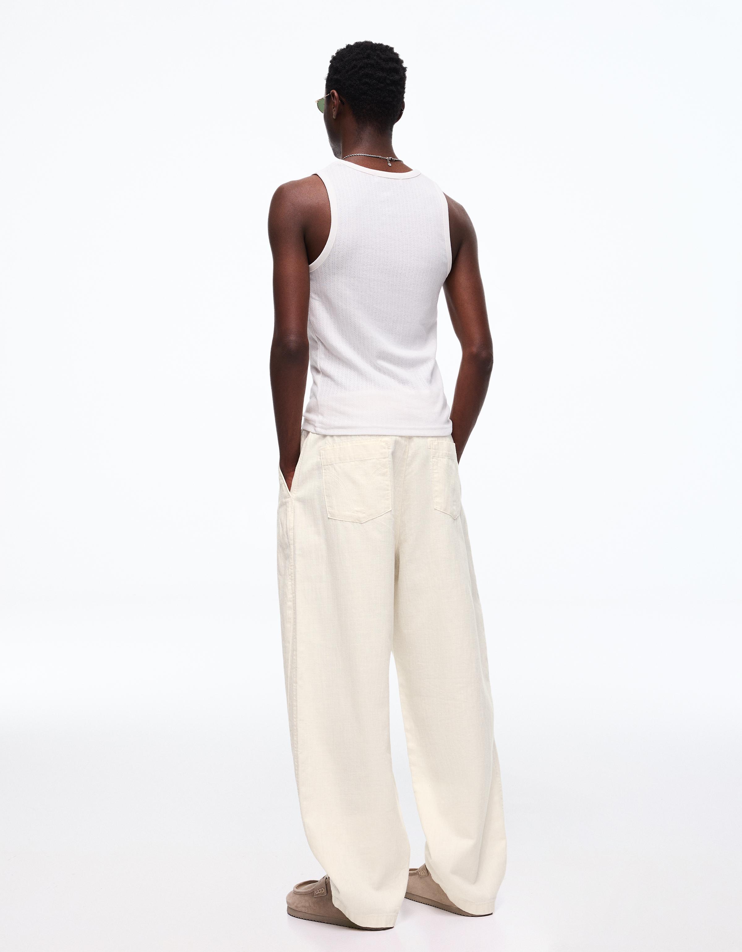 Ketenli super baggy fit pantolon - Görsel 70