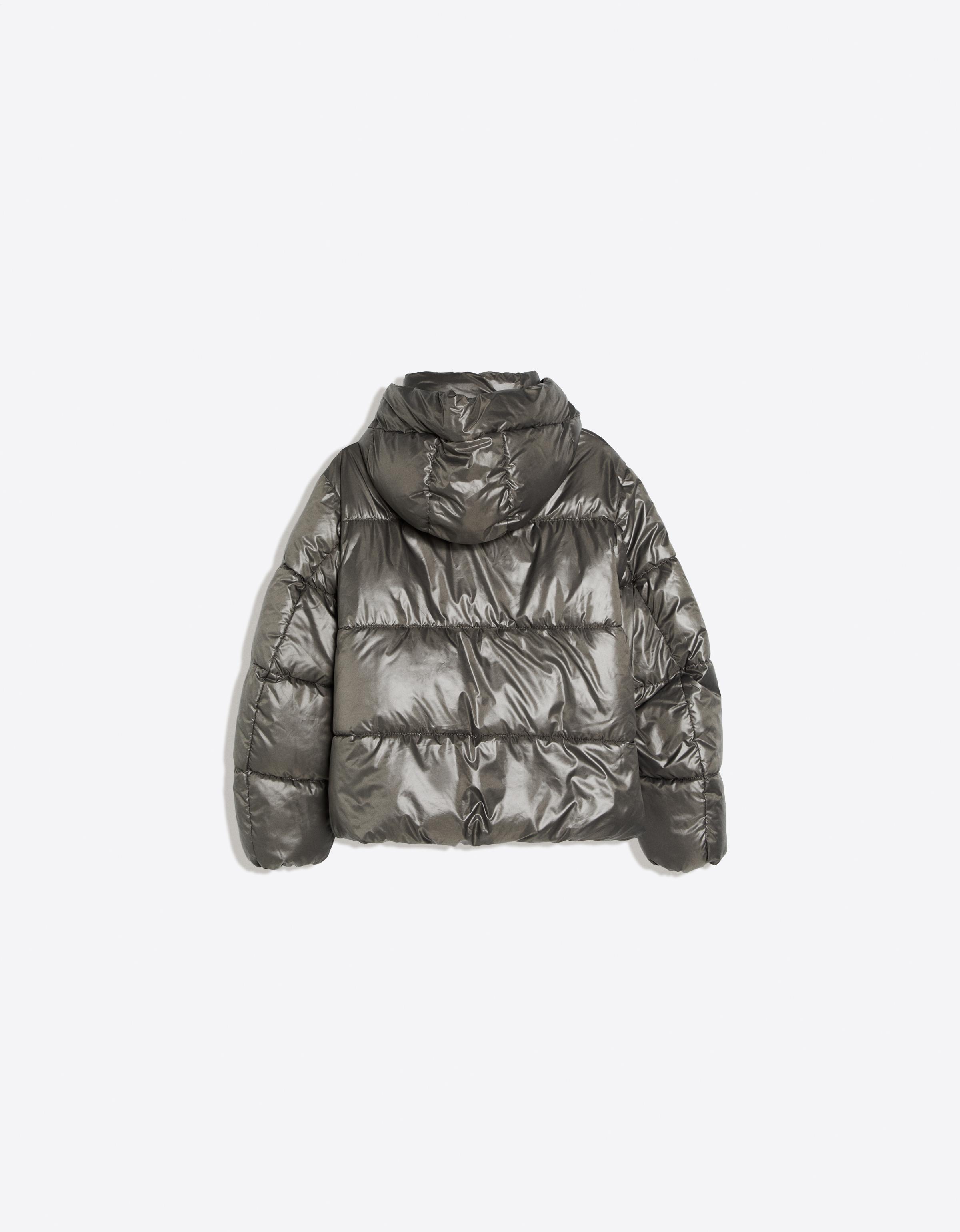 Oversize hooded puffer jacket — Sand