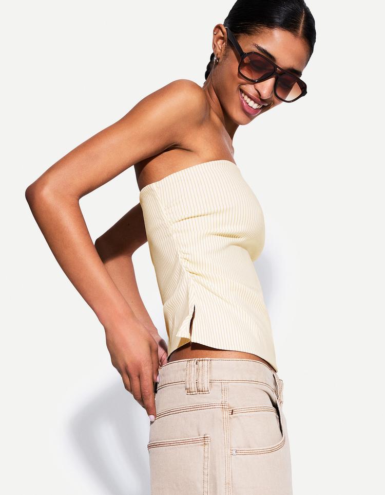 Büzgülü bandeau top