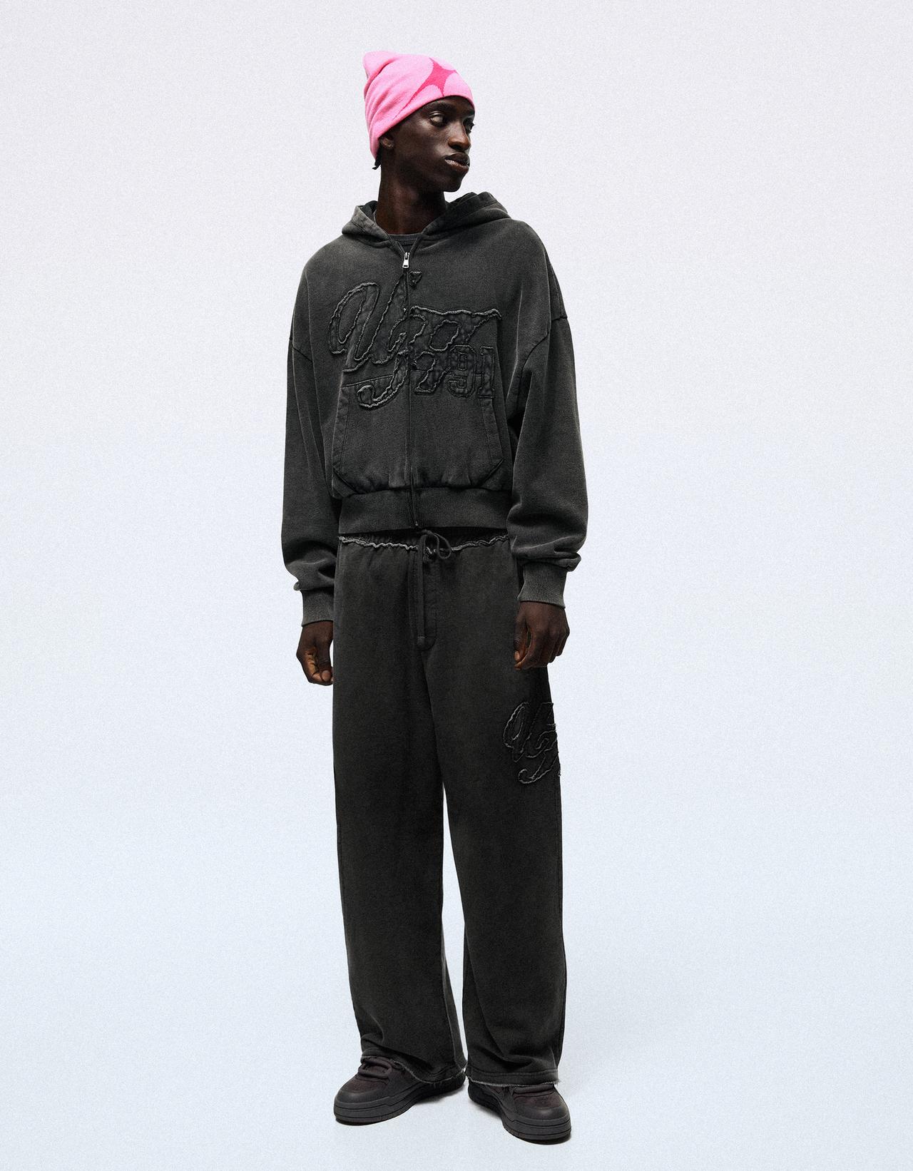 Super baggy washed trousers — Grey