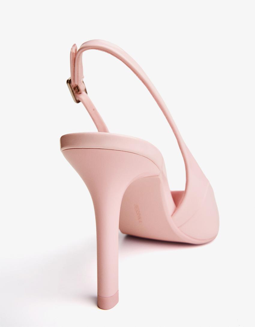 Chaussures à talon fendu-Rose-1