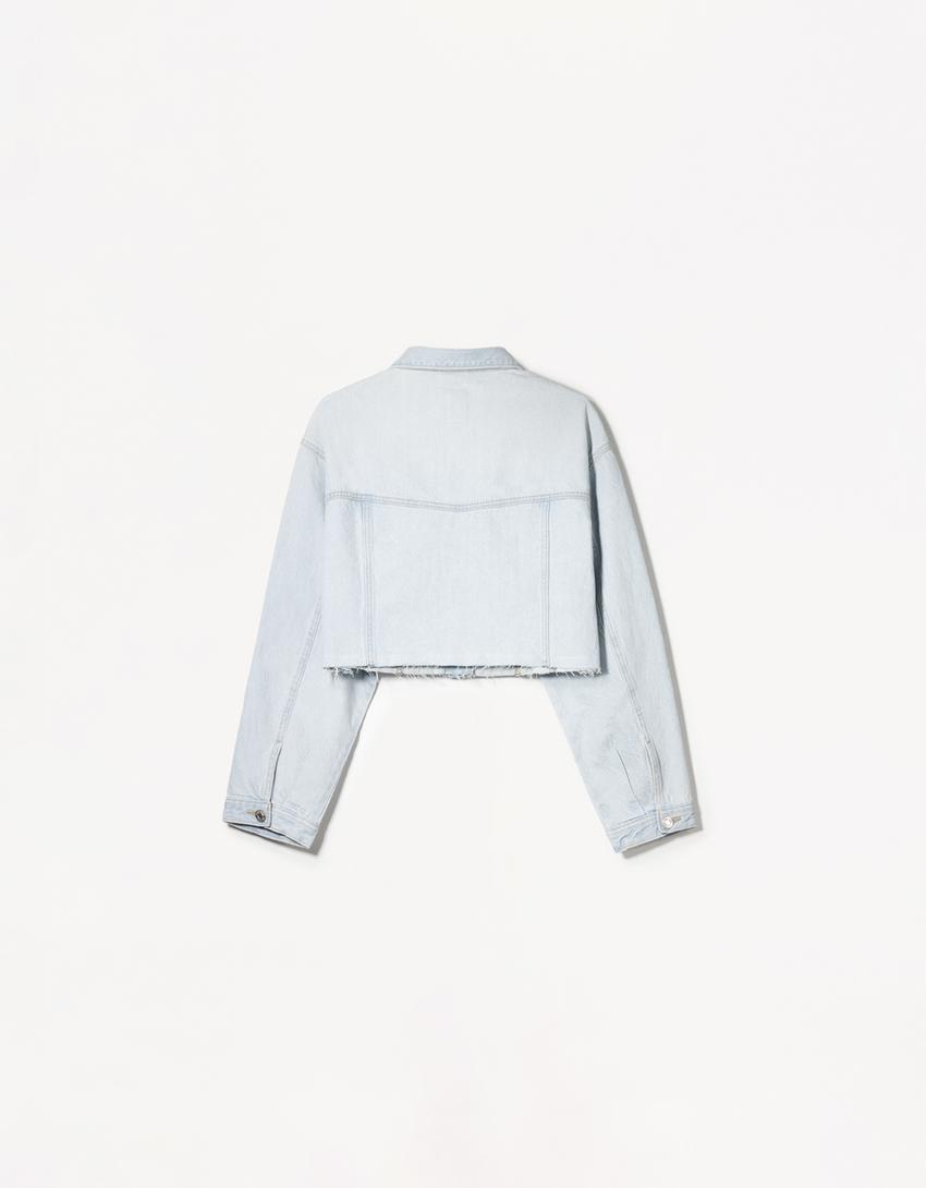 Giubbotto in denim corto-Azzurro Chiaro