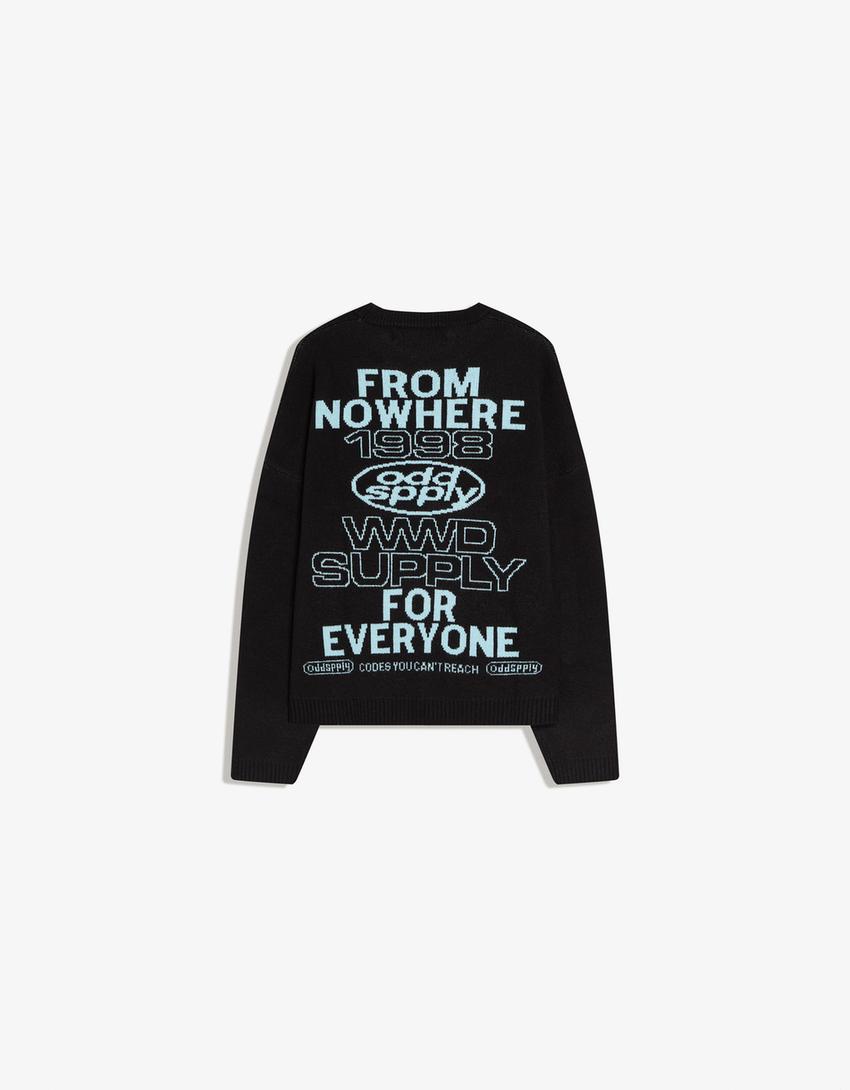 Jacquard print jumper-Black