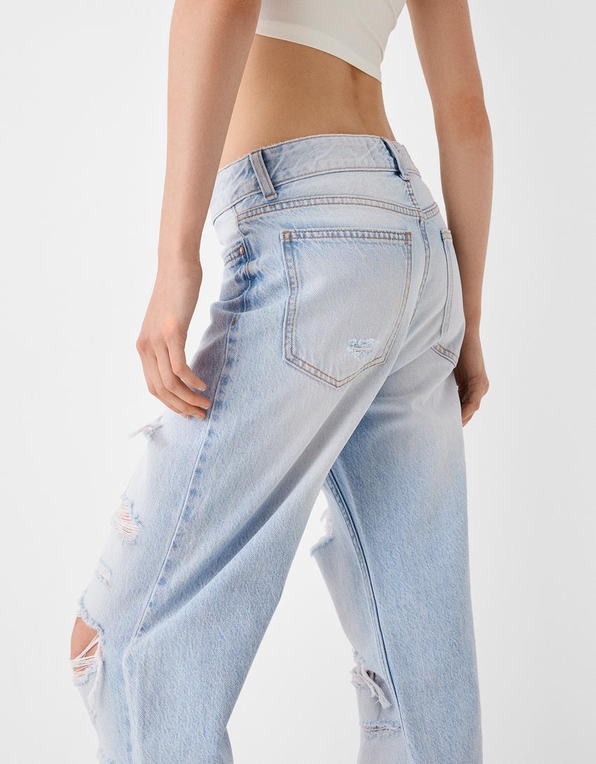 Cropped straight jeans-Light blue-5