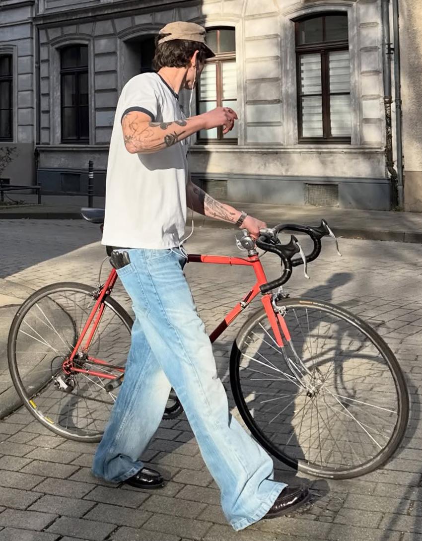 Camiseta manga corta rib contraste-Blanco roto