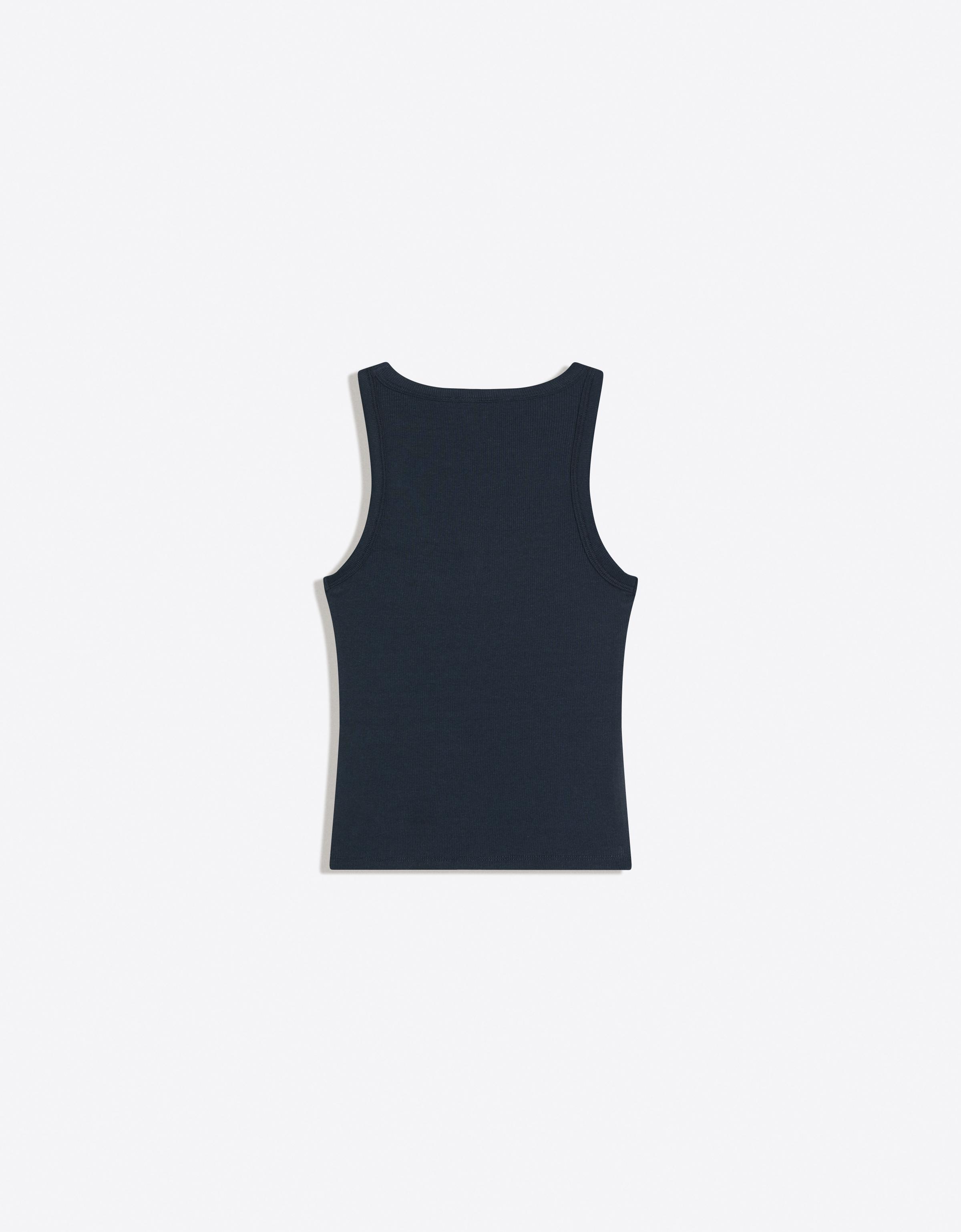 V-neck strappy vest top — Navy