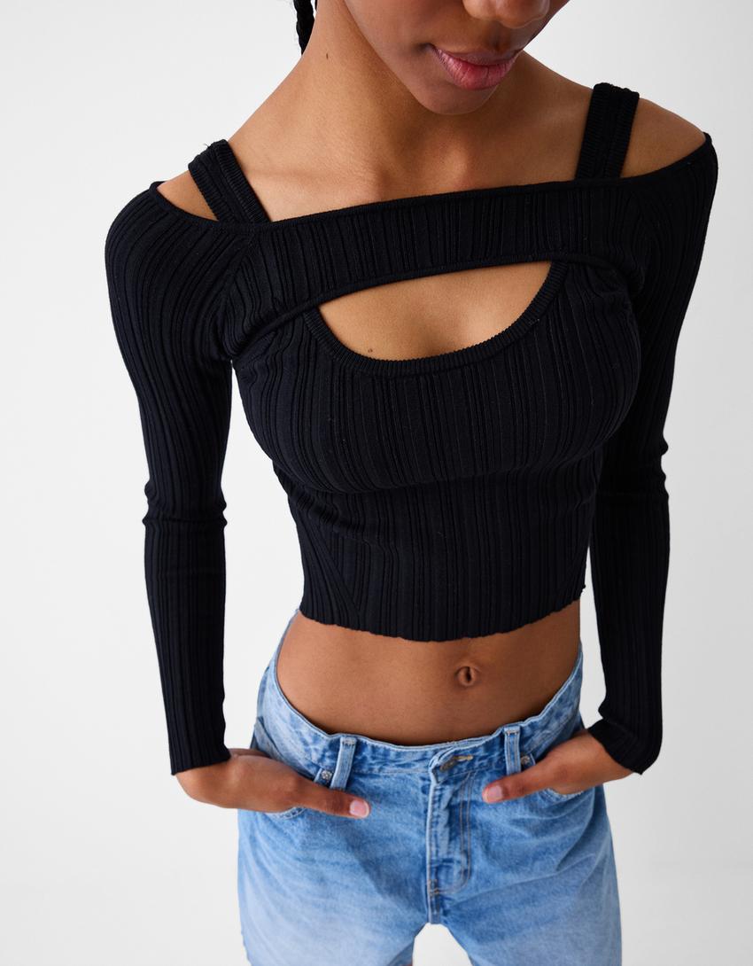 سويتر بأكمام طويلة-أسود-2