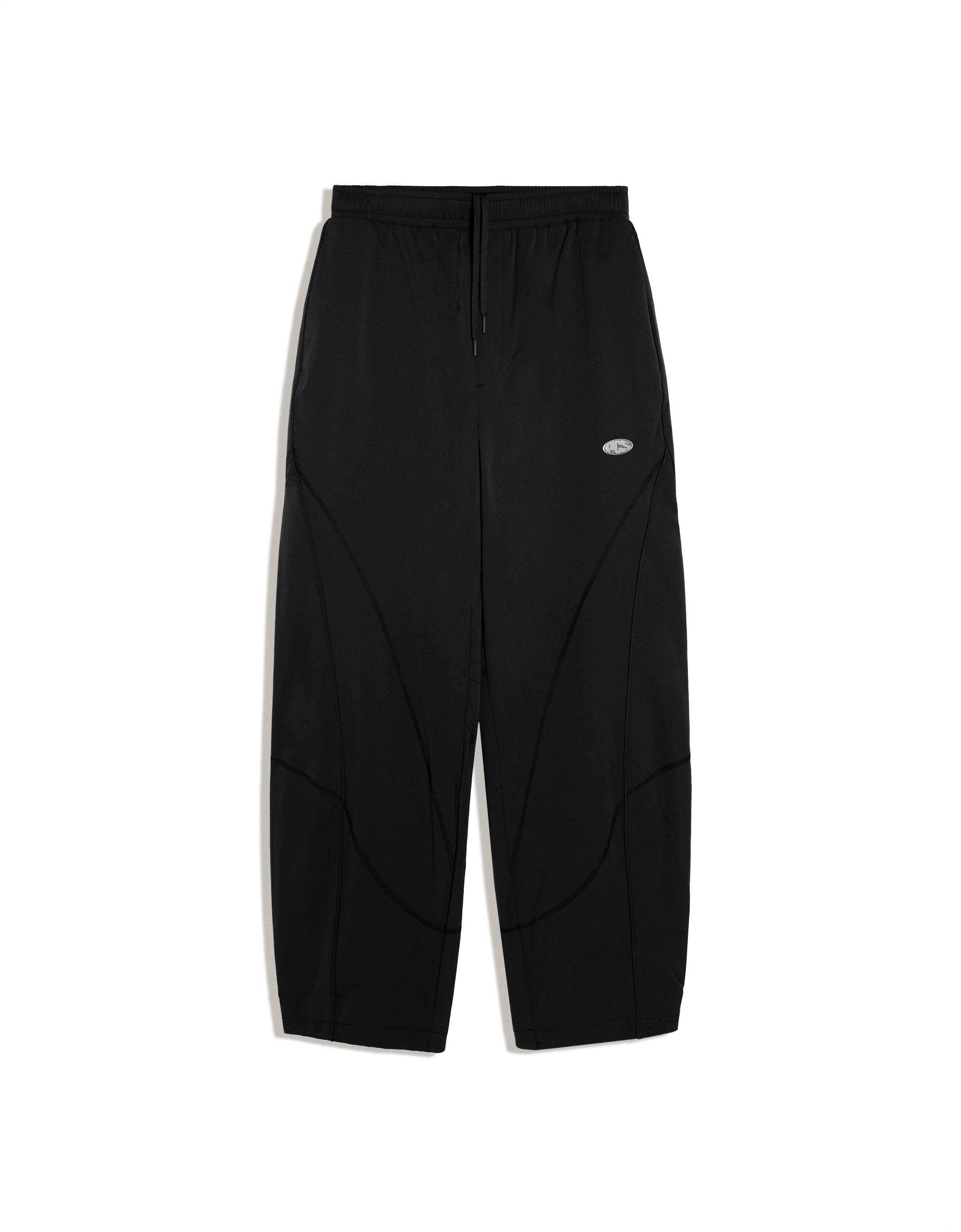 Technical barrel trousers — Black