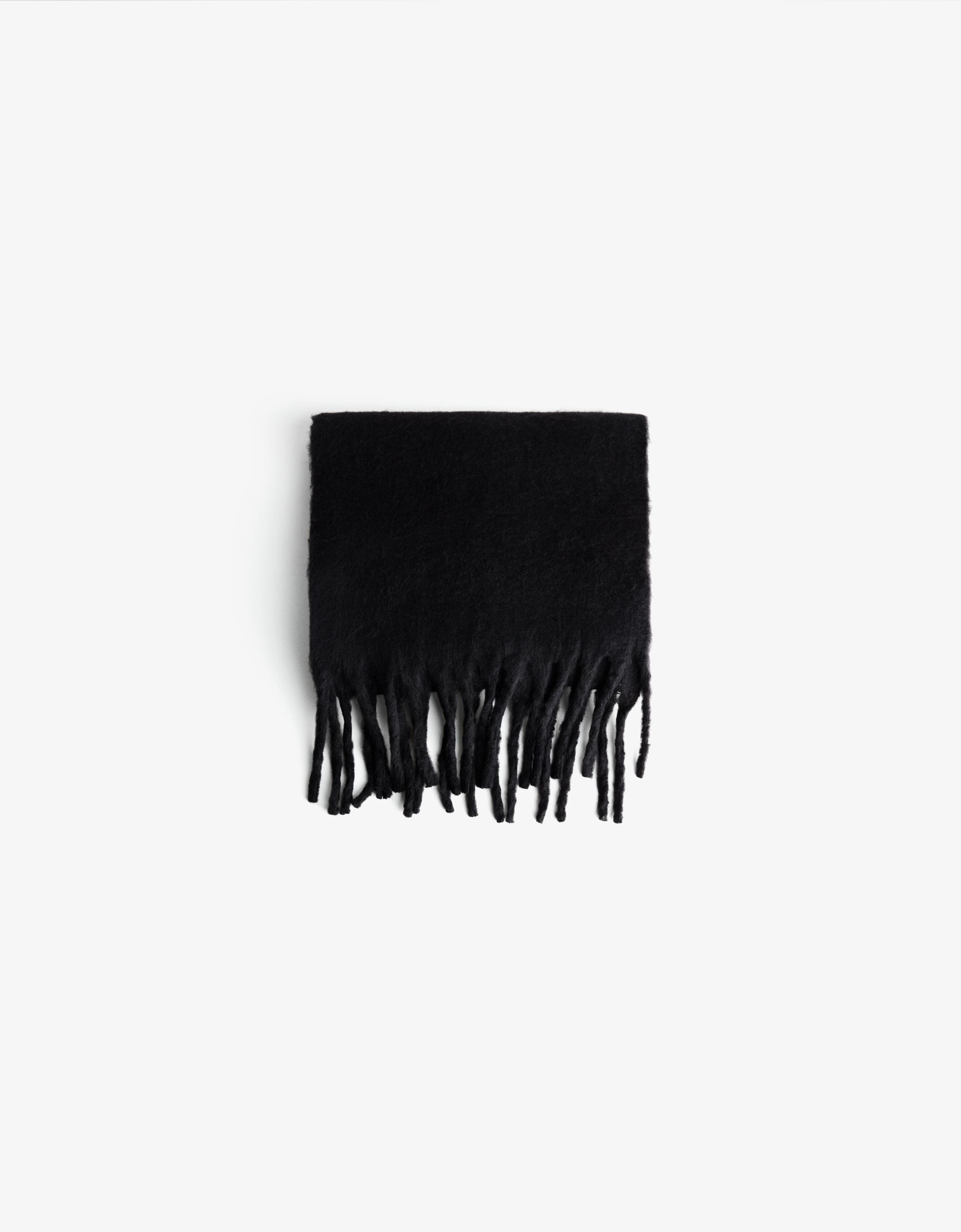 Solid-coloured scarf — Black