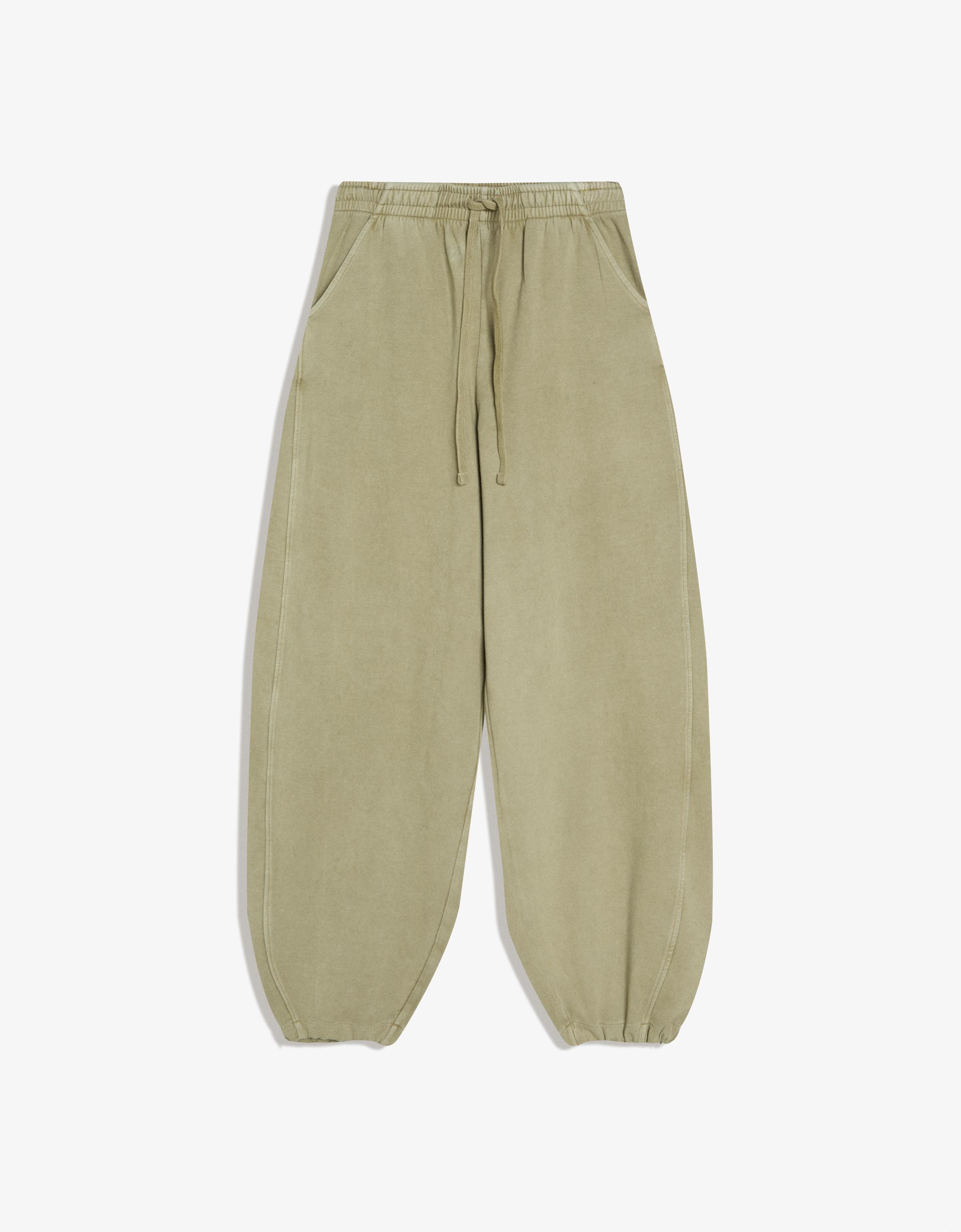Bershka Barrel-Hose Aus Plüsch Mit Stoppern Damen Xl Khaki
