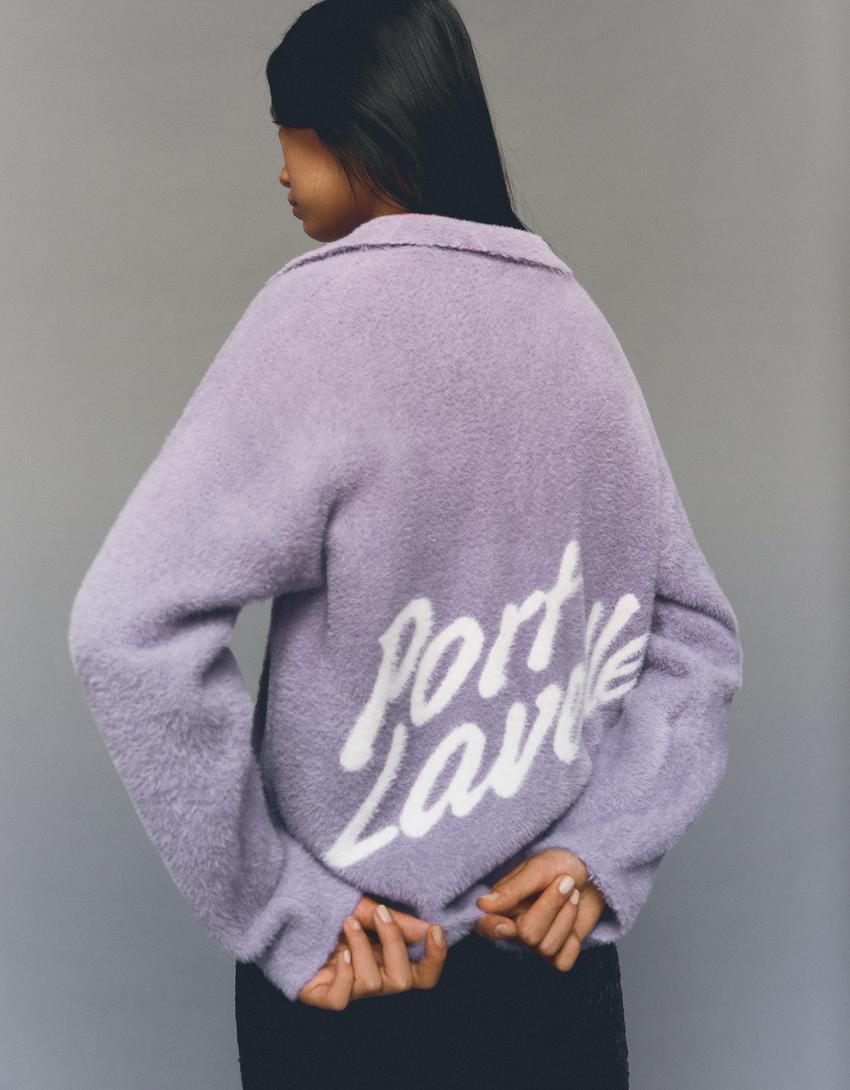 Pull col polo-Violet