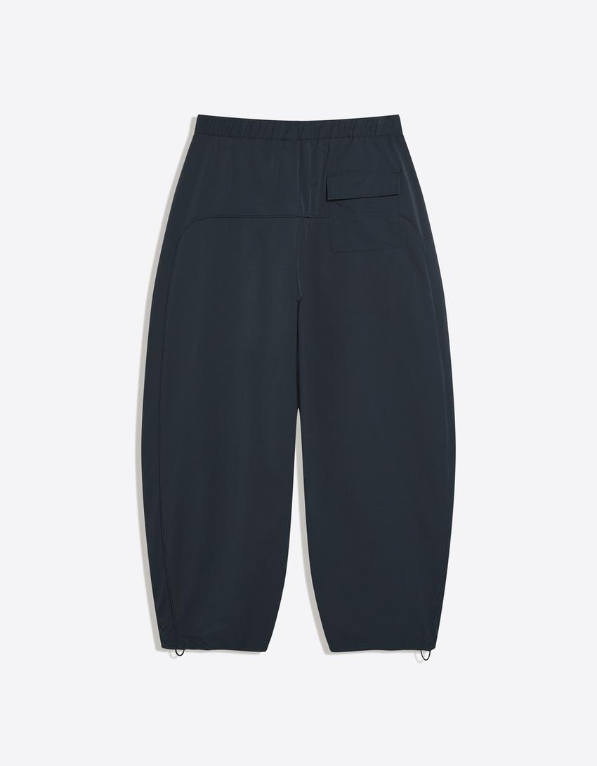 Calça barrel técnica OUT OF CORE-Azul-escuro