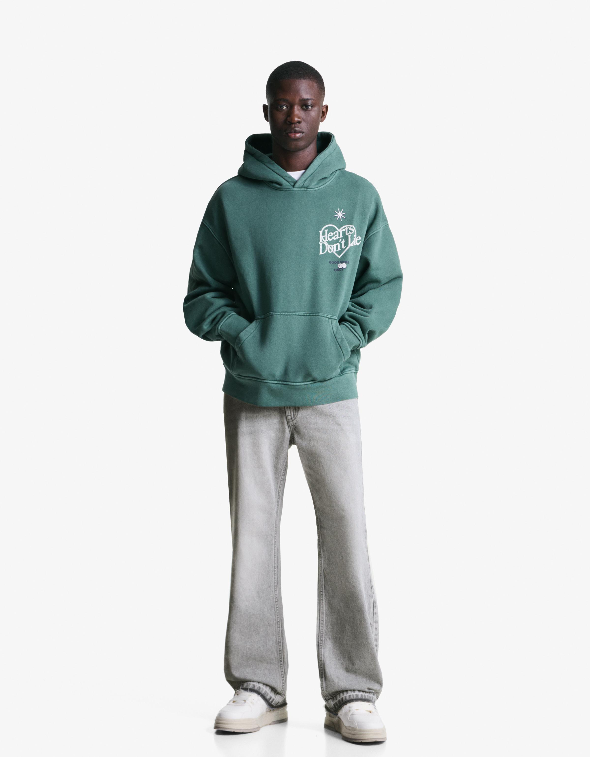 Bershka Straight-Schlagjeans Herren 32 Grau