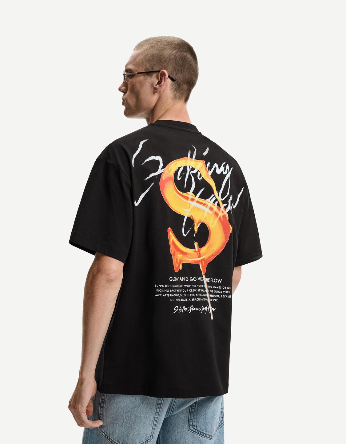 Printed short sleeve oversize T-shirt