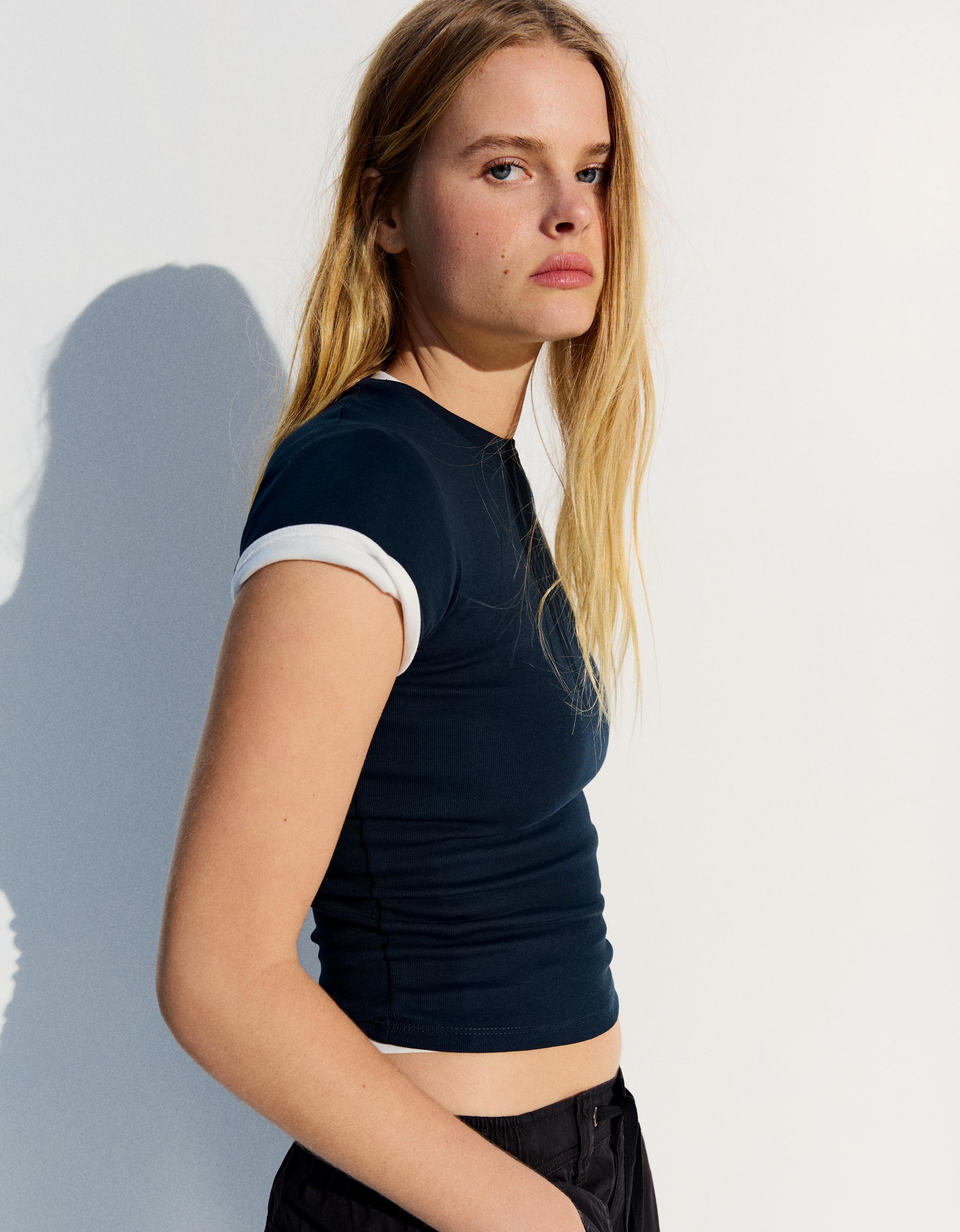 Short sleeve round neck T-shirt — Navy