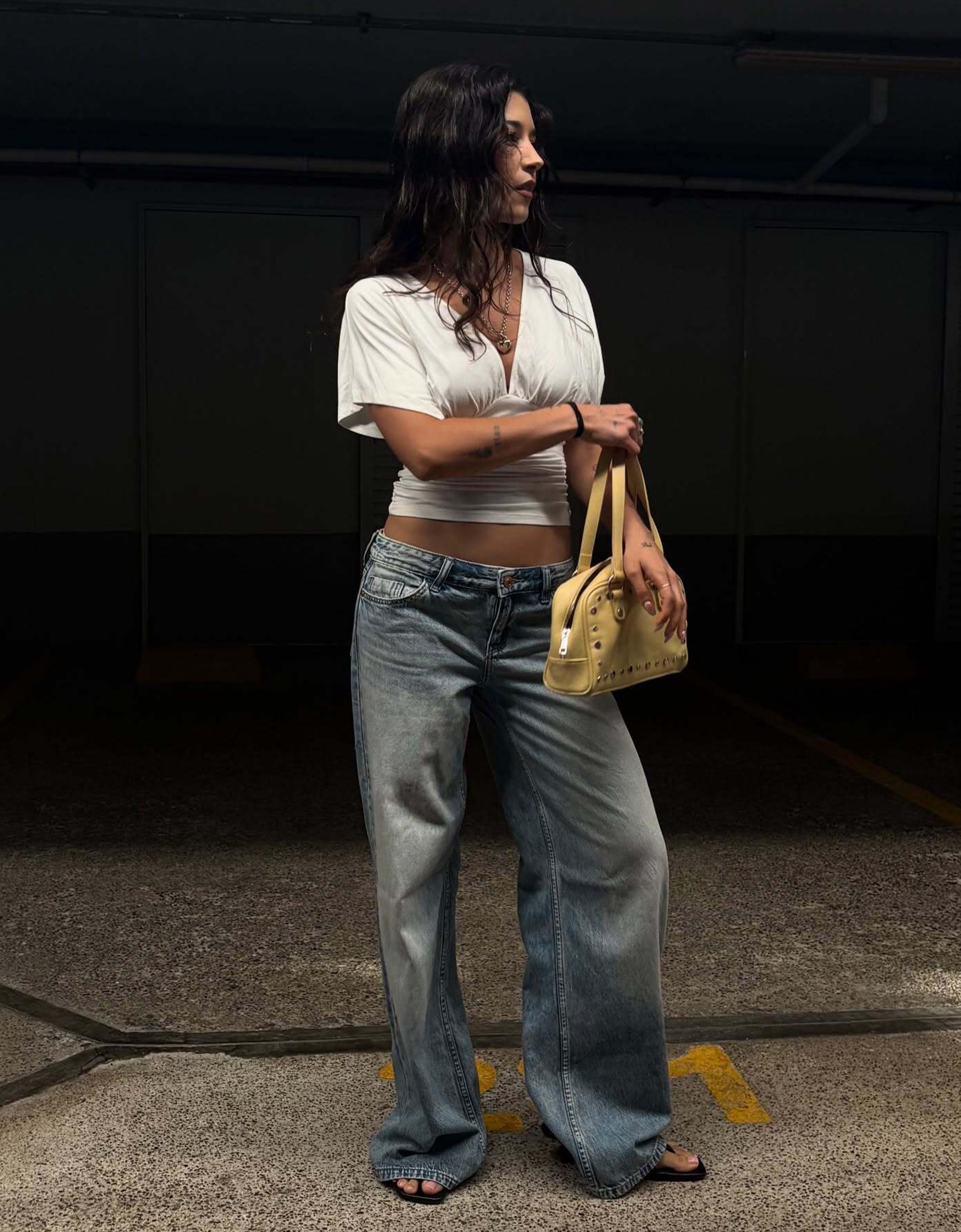 Low-rise wide-leg jeans — Light blue