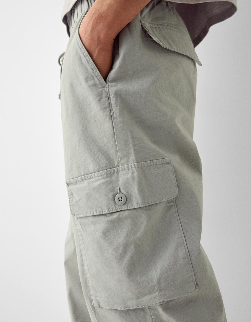 Calças cargo-Cinza-5